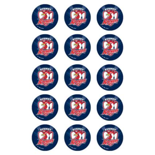 Roosters NRL Edible Icing Cupcake Images - Click Image to Close